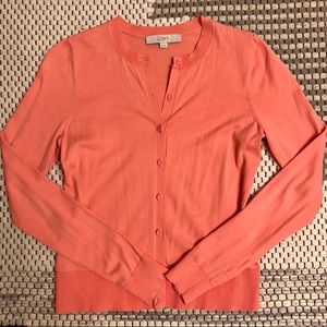 LOFT Coral Cardigan